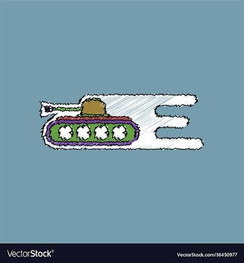 Flat shading style icon military tank high speed vector image