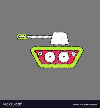 Flat shading style icon military tank vector image