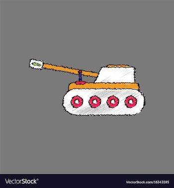 Flat shading style icon military tank vector image