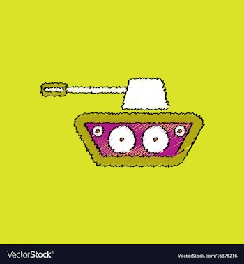 Flat shading style icon military tank vector image