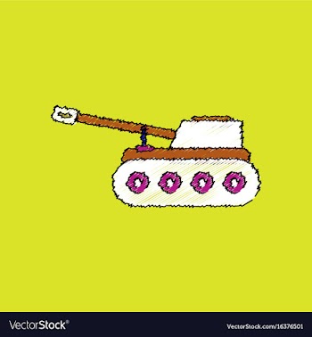 Flat shading style icon military tank vector image