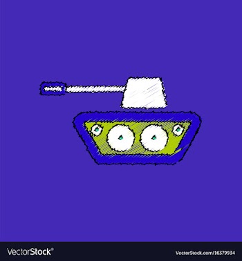 Flat shading style icon military tank vector image