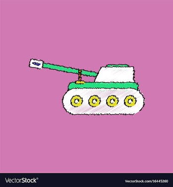Flat shading style icon military tank vector image