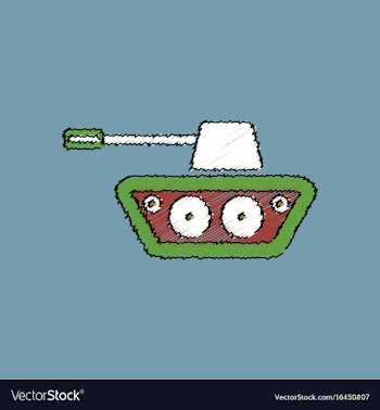 Flat shading style icon military tank vector image