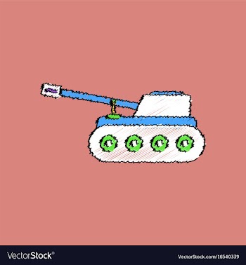 Flat shading style icon military tank vector image