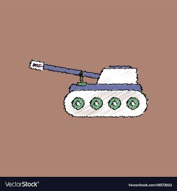 Flat shading style icon military tank vector image