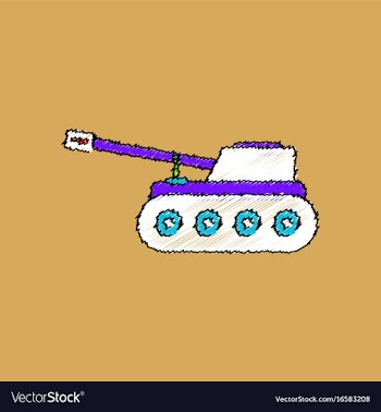 Flat shading style icon military tank vector image