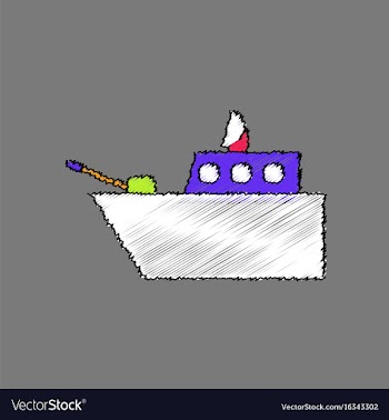 Flat shading style icon military warship vector image