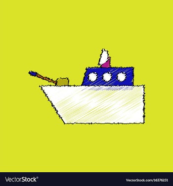 Flat shading style icon military warship vector image