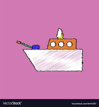 Flat shading style icon military warship vector image