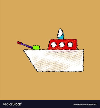 Flat shading style icon military warship vector image
