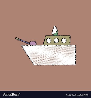 Flat shading style icon military warship vector image