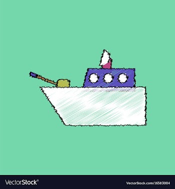 Flat shading style icon military warship vector image