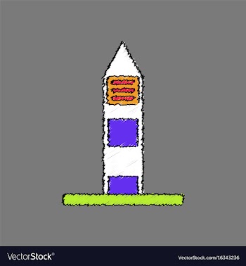 Flat shading style icon military watchtower vector image
