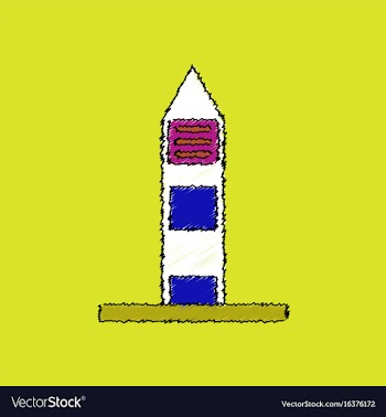 Flat shading style icon military watchtower vector image