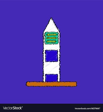 Flat shading style icon military watchtower vector image