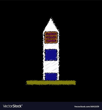 Flat shading style icon military watchtower vector image