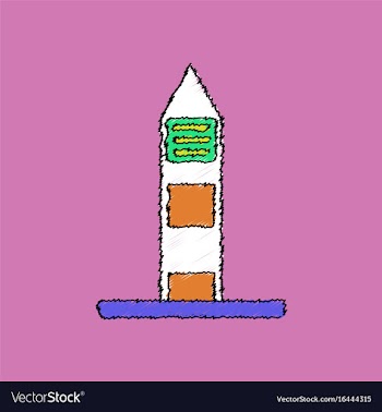 Flat shading style icon military watchtower vector image
