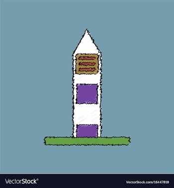 Flat shading style icon military watchtower vector image