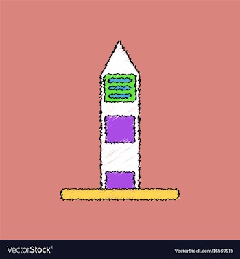 Flat shading style icon military watchtower vector image