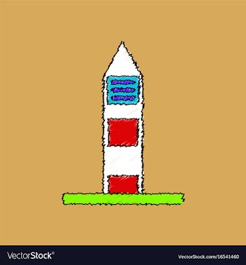 Flat shading style icon military watchtower vector image