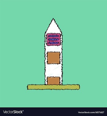 Flat shading style icon military watchtower vector image