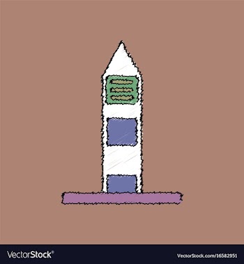 Flat shading style icon military watchtower vector image