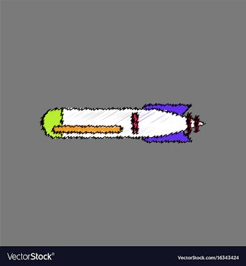 Flat shading style icon military weapon torpedo vector image