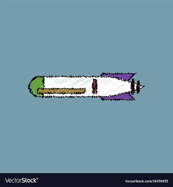 Flat shading style icon military weapon torpedo vector image