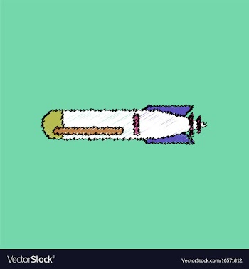 Flat shading style icon military weapon torpedo vector image