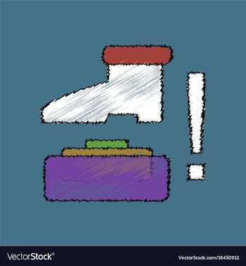 Flat shading style icon mine and foot vector image