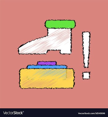Flat shading style icon mine and foot vector image
