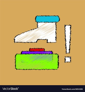 Flat shading style icon mine and foot vector image