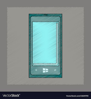 Flat shading style icon mobile phone vector image