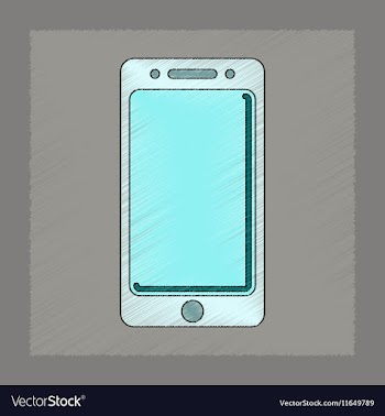 Flat shading style icon mobile phone vector image