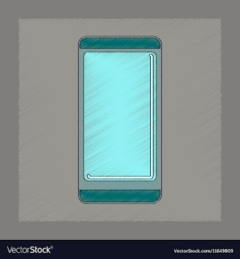 Flat shading style icon mobile phone vector image