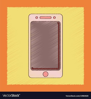 Flat shading style icon mobile phone vector image