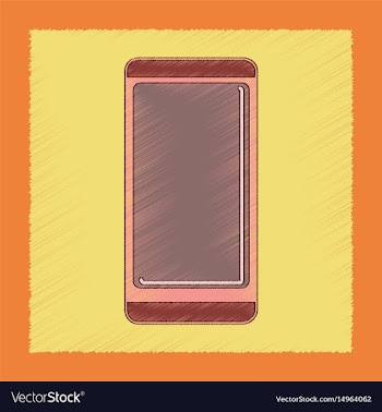 Flat shading style icon mobile phone vector image