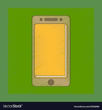 Flat shading style icon mobile phone vector image