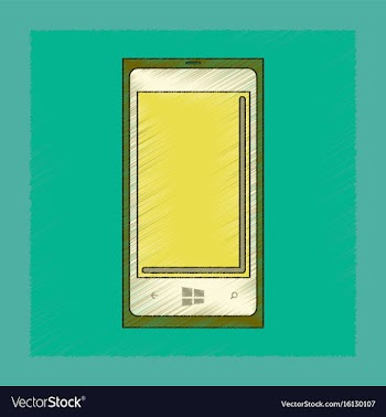 Flat shading style icon mobile phone vector image