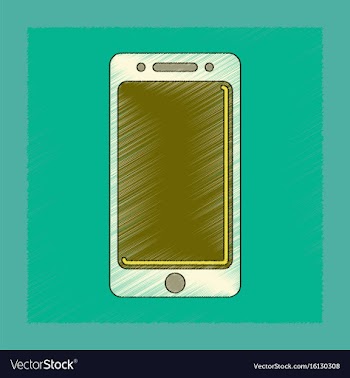 Flat shading style icon mobile phone vector image