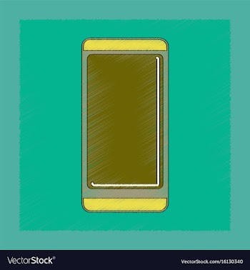 Flat shading style icon mobile phone vector image
