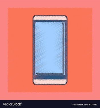 Flat shading style icon mobile phone vector image