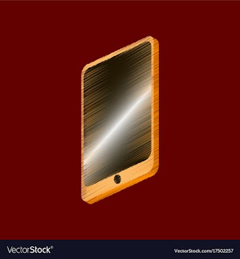 Flat shading style icon mobile phone vector image