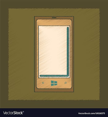 Flat shading style icon mobile phone vector image