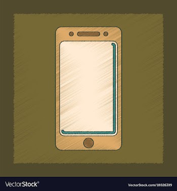 Flat shading style icon mobile phone vector image