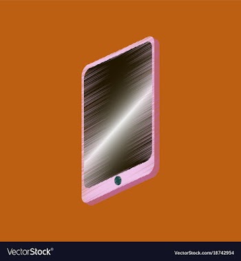 Flat shading style icon mobile phone vector image