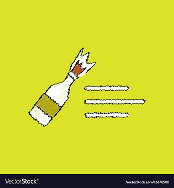 Flat shading style icon molotov cocktail thrown vector image