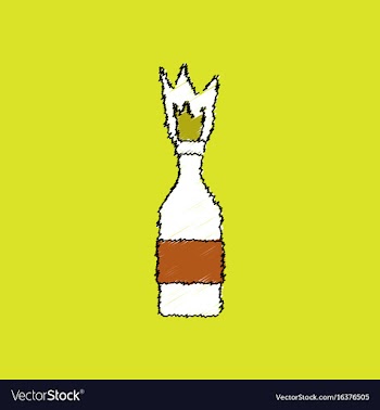 Flat shading style icon molotov cocktail thrown vector image