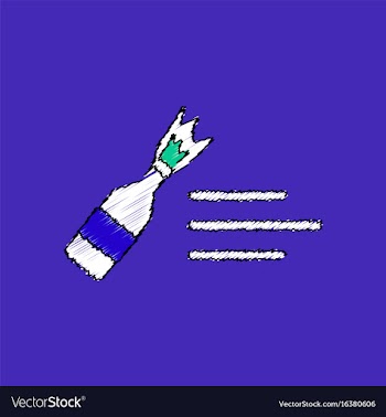 Flat shading style icon molotov cocktail thrown vector image